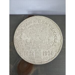 Red Wing Potteries 1858 - 1958 Minnesota Centennial Trivet Hot Plate Cream EUC